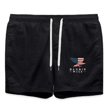 Kamala Harris & Tim Walz 2024 US EAGLE Chemise - Short de bain - noir - Devant - AI Model Male 185 light (185cm)