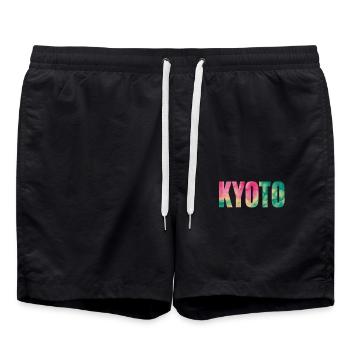 Souvenir de Kyoto dans un style coloré - Short de bain - noir - Devant - AI Model Male 185 light (185cm)