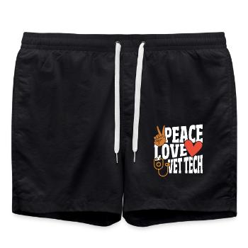 Tierarztschule, Tierarzt, Beruf Tierarzt, - Badeshorts - Schwarz - Vorne - AI Model Male 185 light (185cm)