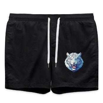 Tigre blanc Weiße Tigre Weißer Tigre - Short de bain - noir - Devant - AI Model Male 185 light (185cm)