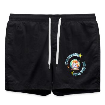 Running all the time - Swim Trunks - black - Front - AI Model Male 185 light (185cm)