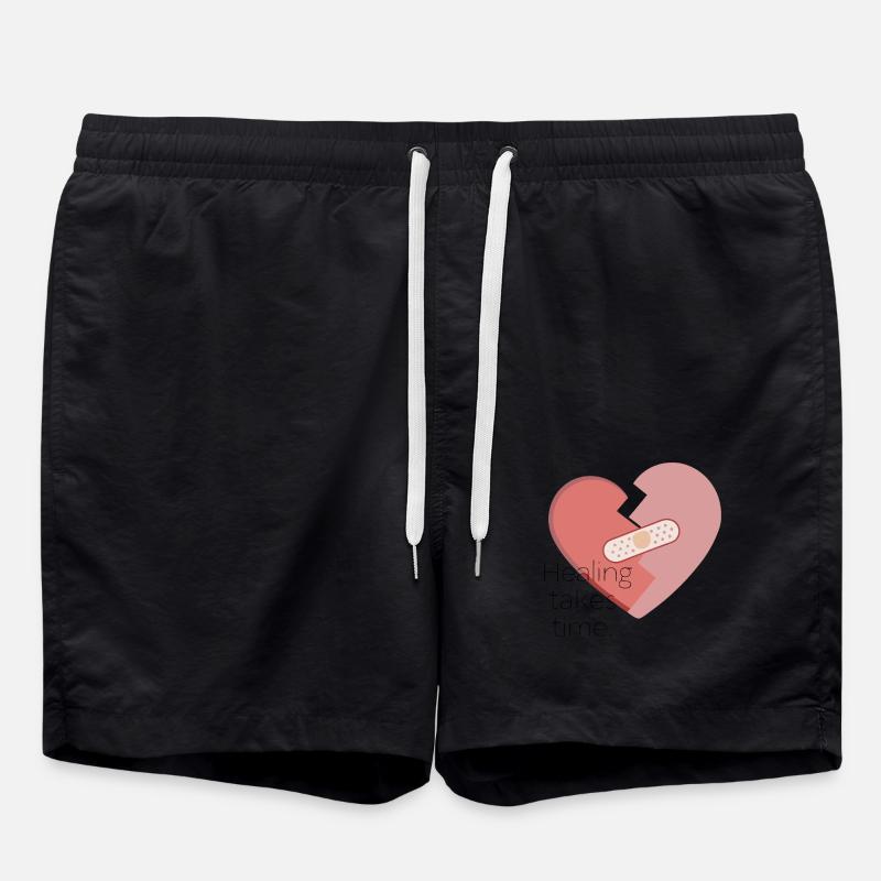 BROKEN HEART - Swim Trunks - black