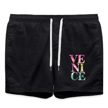 Souvenir coloré de Venise pour les amateurs de voyages - Short de bain - noir - Devant - AI Model Male 185 light (185cm)