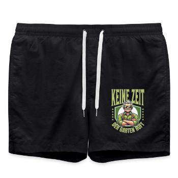 Garten Geschenk Hobby Gaärtner Sprüche Geburtstag - Badeshorts - Schwarz - Vorne - AI Model Male 185 light (185cm)