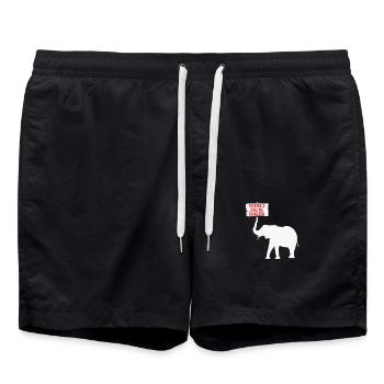 Feed Me And Call Me Beautiful Funny Elephant Lover - Swim Trunks - black - Front - AI Model Male 185 light (185cm)