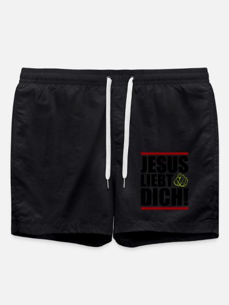 Jesus loves you - Swim Trunks - black