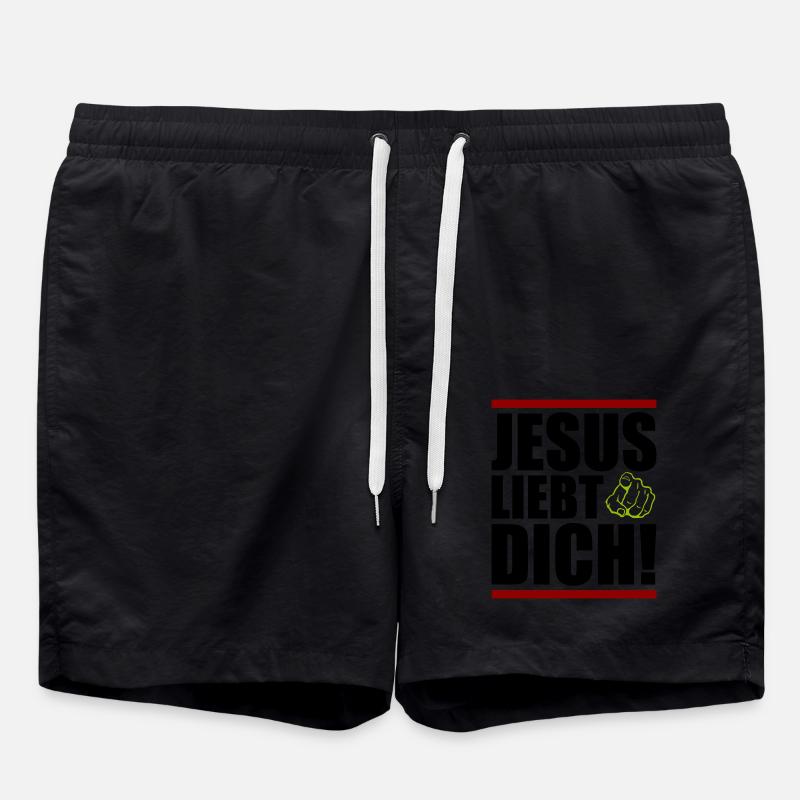 jesus liebt dich - Badeshorts - Schwarz