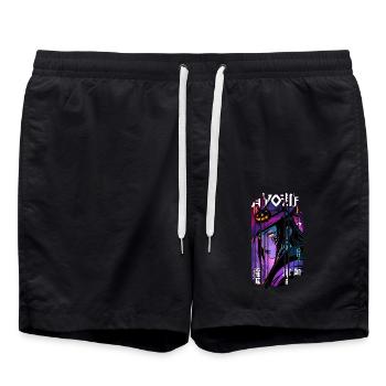 Halloween - Hexe Geometrischer Effekt Mauve - Badeshorts - Schwarz - Vorne - AI Model Male 185 light (185cm)