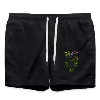 Chamäleon Motiv Tier Tierliebhaber Reptilien Echse - Badeshorts - Schwarz - Vorne - AI Model Male 185 light (185cm)