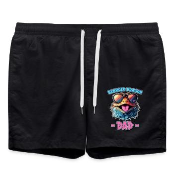 Bearded Dragon Saying Dad Funny Bearded Dragon Gift - Swim Trunks - black - Front - AI Model Male 185 light (185cm)