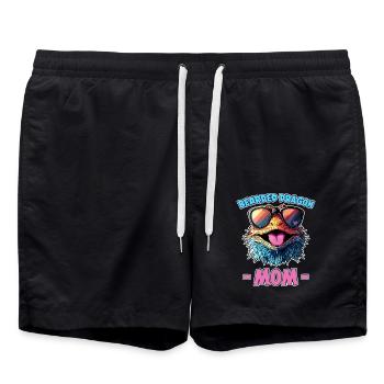 Dragon barbu disant maman drôle dragon barbu cadeau - Short de bain - noir - Devant - AI Model Male 185 light (185cm)
