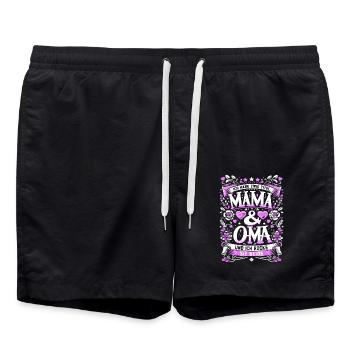 Geschenk Oma Baby Nachwuchs Mama Sprüche - Badeshorts - Schwarz - Vorne - AI Model Male 185 light (185cm)