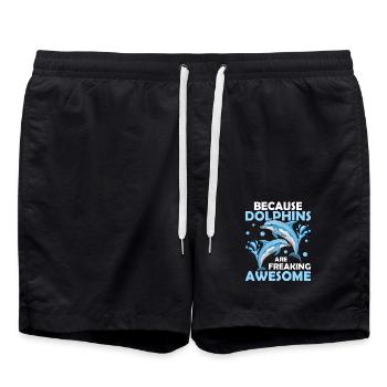 Parce que les dauphins sont géniaux vacances à la plage Marine - Short de bain - noir - Devant - AI Model Male 185 light (185cm)