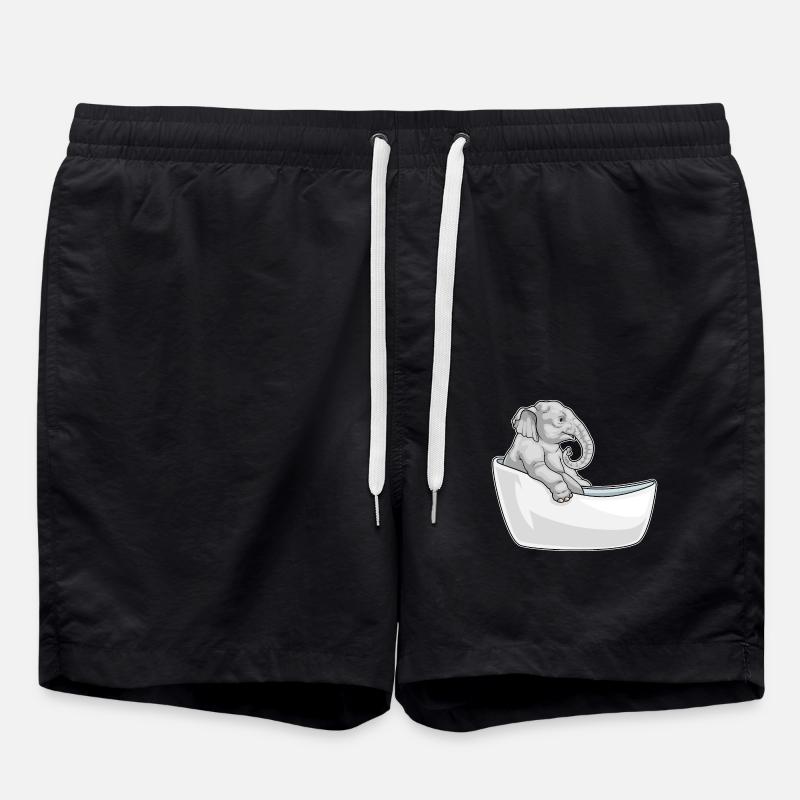 Elephant Bathing Bathtub - Swim Trunks - black