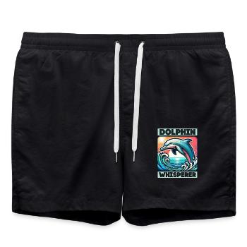Dauphin Chuchoter Plage Vacances Biologie marine - Short de bain - noir - Devant - AI Model Male 185 light (185cm)