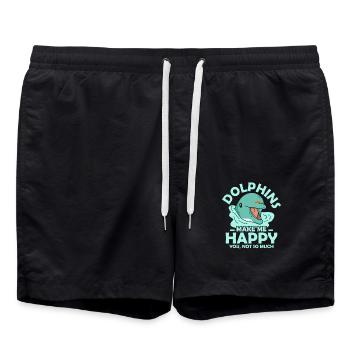 dauphins me rendent heureux vacances à la plage Biolo marin - Short de bain - noir - Devant - AI Model Male 185 light (185cm)