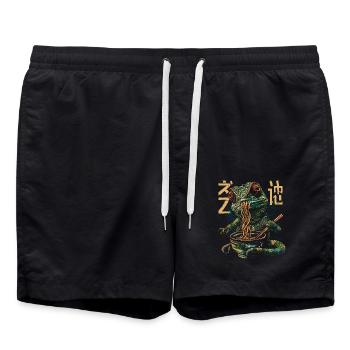 Caméléon Safari Manga Ramen Nouille Reptile Anime - Short de bain - noir - Devant - AI Model Male 185 light (185cm)