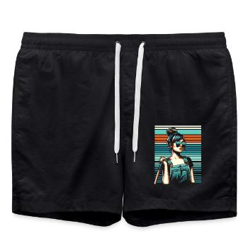 Garten Geschenk Gärtnerin Geburtstag Geschenk - Badeshorts - Schwarz - Vorne - AI Model Male 185 light (185cm)