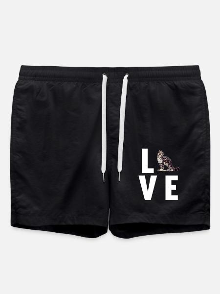 Clouded Leopard Nebelparder - Swim Trunks - black