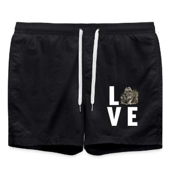 Clouded Leopard Nebelparder - Swim Trunks - black - Front - AI Model Male 185 light (185cm)