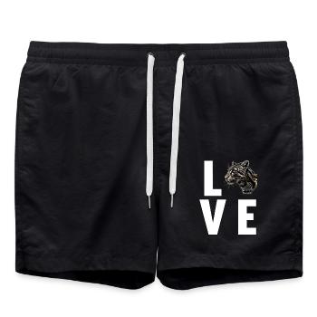 Clouded Leopard Nebelparder - Swim Trunks - black - Front - AI Model Male 185 light (185cm)