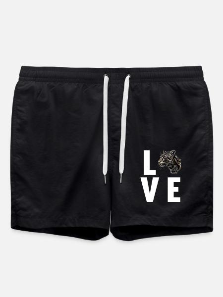 Clouded Leopard Nebelparder - Swim Trunks - black
