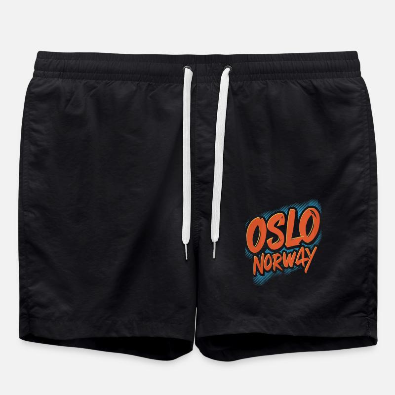 Oslo Norway Souvenir - Swim Trunks - black
