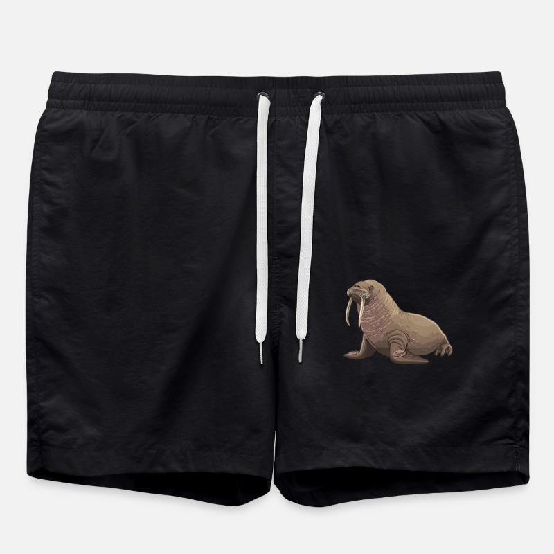 Walrus Walrosse Walross - Swim Trunks - black