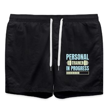 Fitness Motivation Bodybuilder Personal Trainer - Swim Trunks - black - Front - AI Model Male 185 light (185cm)