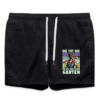 Garten Geschenk Gärtnerin Geburtstag Geschenk - Badeshorts - Schwarz - Vorne - AI Model Male 185 light (185cm)