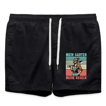 Garten Geschenk Gärtnerin Geburtstag Geschenk - Badeshorts - Schwarz - Vorne - AI Model Male 185 light (185cm)