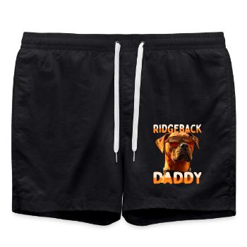 Rhodesian Ridgeback Daddy Dogs Dad Father's Day Dad - Swim Trunks - black - Front - AI Model Male 185 light (185cm)