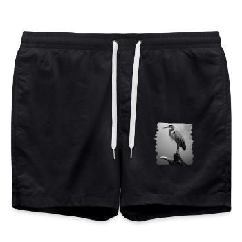 Heron Reiher - Badeshorts - Schwarz - Vorne - AI Model Male 185 light (185cm)