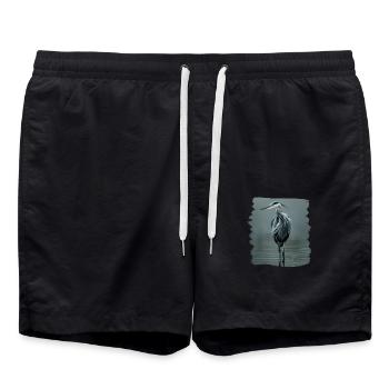 Heron Reiher - Badeshorts - Schwarz - Vorne - AI Model Male 185 light (185cm)