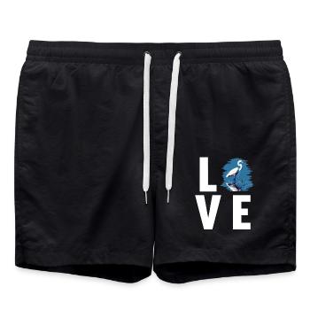 Heron Reiher - Badeshorts - Schwarz - Vorne - AI Model Male 185 light (185cm)