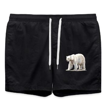 Polar Bear Eisbären Eisbär - Badeshorts - Schwarz - Vorne - AI Model Male 185 light (185cm)