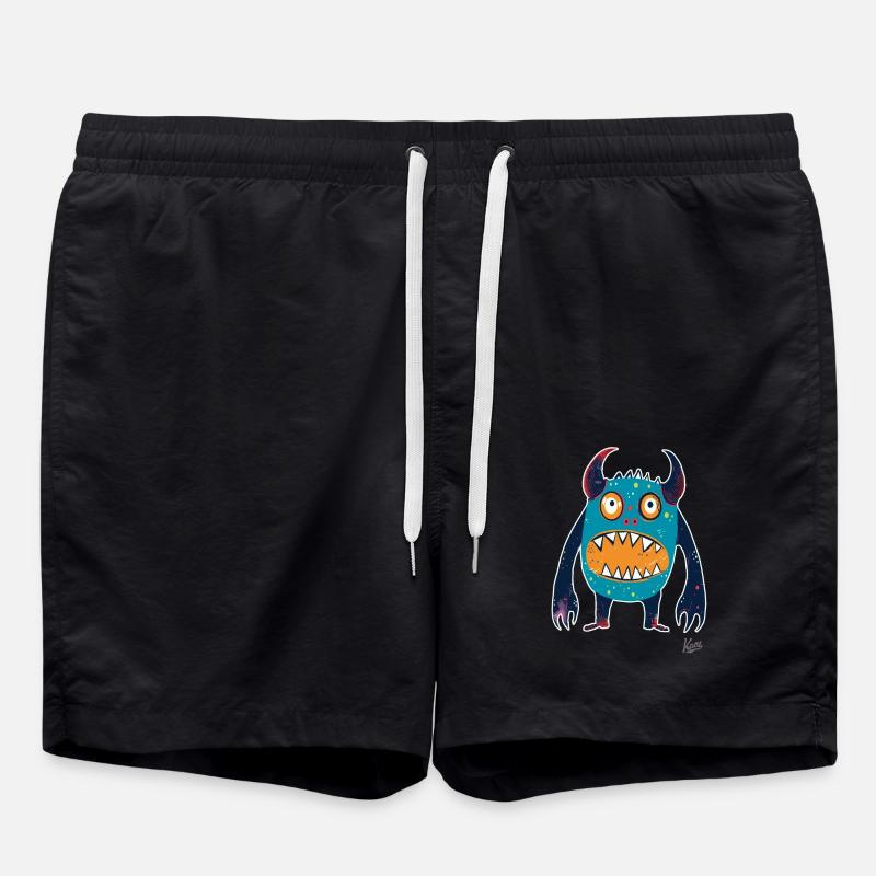 Monstre drôle, simple, joyeux - Short de bain - noir