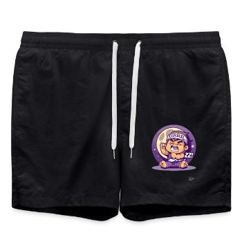 Cute tired little toddler wrestler sleeping - Swim Trunks - black - Front - AI Model Male 185 light (185cm)