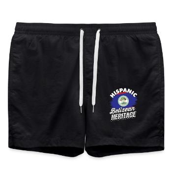 Hispanisches Erbe von Belize - Belize Heritage - Badeshorts - Schwarz - Vorne - AI Model Male 185 light (185cm)