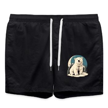 Polar Bear Eisbären Eisbär - Badeshorts - Schwarz - Vorne - AI Model Male 185 light (185cm)
