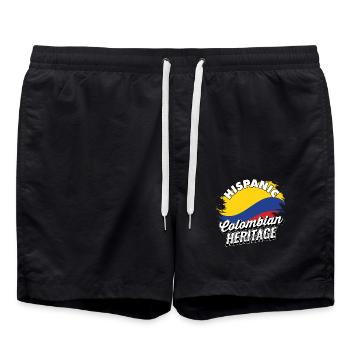 Hispano-Kolumbianisches Erbe Pride Kolumbien - Badeshorts - Schwarz - Vorne - AI Model Male 185 light (185cm)