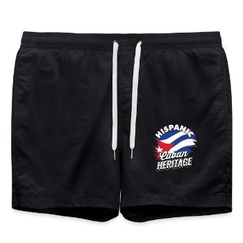 Hispanic Cuban Heritage - Cuban Heritage Gifts & - Swim Trunks - black - Front - AI Model Male 185 light (185cm)