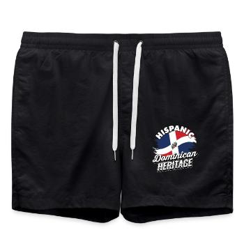 Hispanisches dominikanisches Erbe USA - Badeshorts - Schwarz - Vorne - AI Model Male 185 light (185cm)