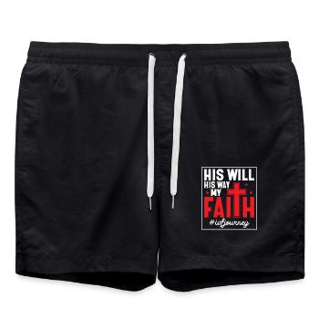Sa volonté Ma foi #IVFJourney l’infertilité - Short de bain - noir - Devant - AI Model Male 185 light (185cm)