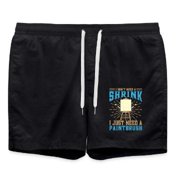 Cool Artist I Need Just A Paintbrush Painter Gift - Swim Trunks - black - Front - AI Model Male 185 light (185cm)
