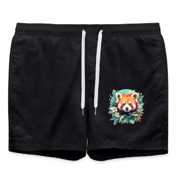 Red Panda Kleine Pandas Kleiner Roter Panda - Badeshorts - Schwarz - Vorne - AI Model Male 185 light (185cm)
