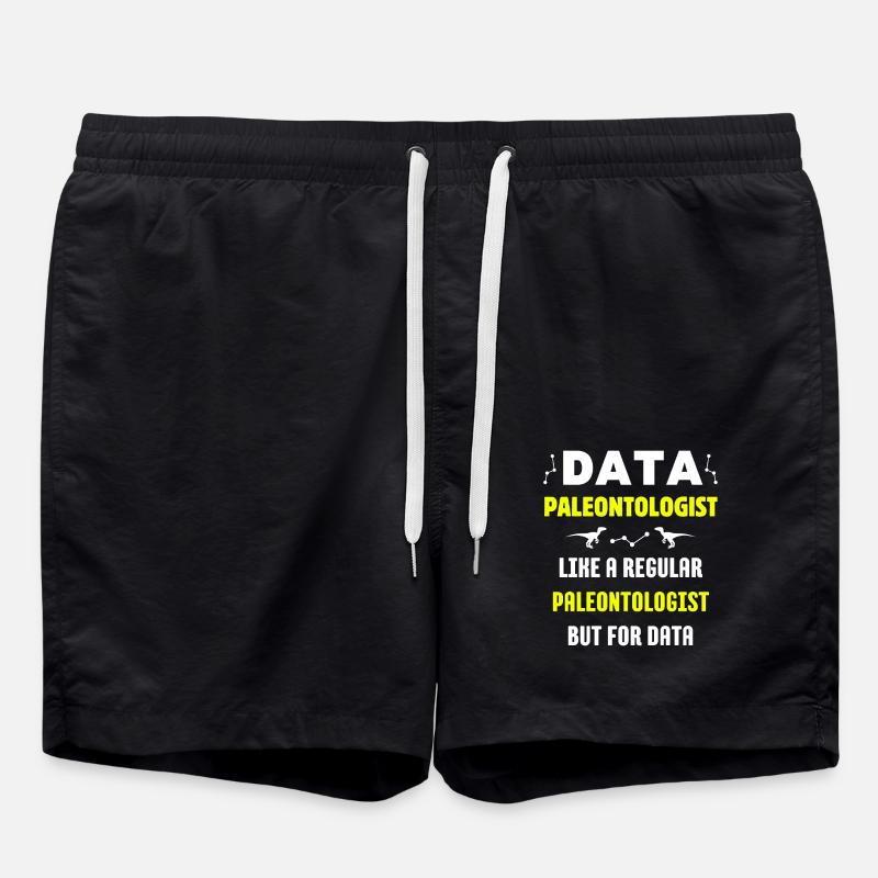 DATA DINOSAUR PALEONTOLOGIST FUNNY SCIENCE - Short de bain - noir