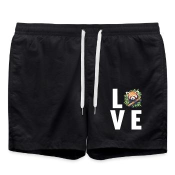 Red Panda Kleine Pandas Kleiner Roter Panda - Badeshorts - Schwarz - Vorne - AI Model Male 185 light (185cm)