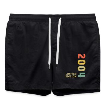 2004 Vintage Rétro Anniversaire - Short de bain - noir - Devant - AI Model Male 185 light (185cm)