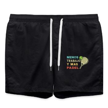 Padel Tennis Spaß Weniger Arbeit und mehr Padel - Badeshorts - Schwarz - Vorne - AI Model Male 185 light (185cm)